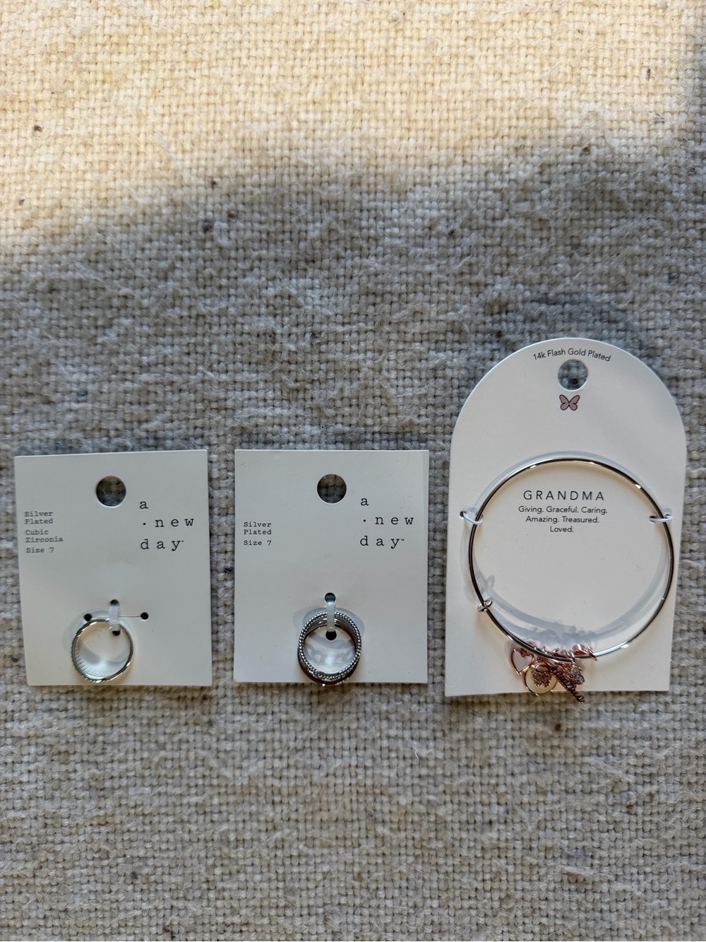 Talbots Silver-Tone Bracelet and Matching Rings Set